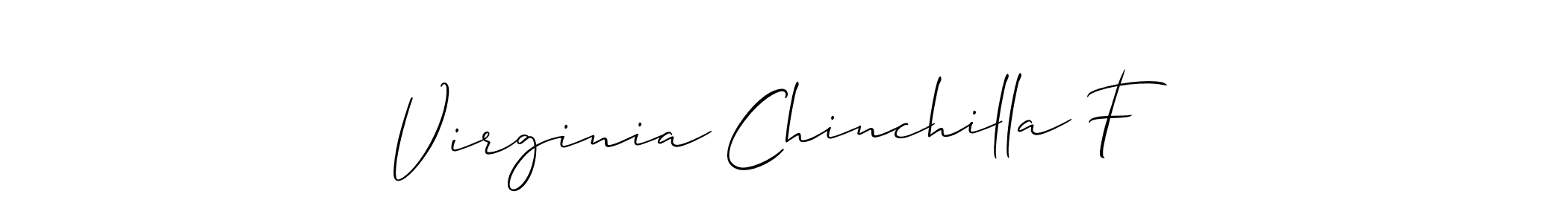 Use a signature maker to create a handwritten signature online. With this signature software, you can design (Allison_Script) your own signature for name Virginia Chinchilla F. Virginia Chinchilla F signature style 2 images and pictures png