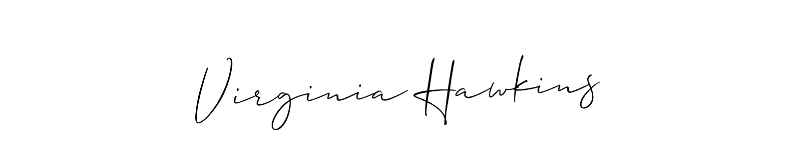 It looks lik you need a new signature style for name Virginia Hawkins. Design unique handwritten (Allison_Script) signature with our free signature maker in just a few clicks. Virginia Hawkins signature style 2 images and pictures png