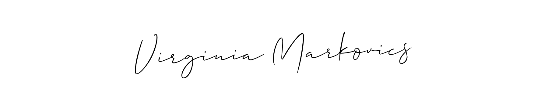 Design your own signature with our free online signature maker. With this signature software, you can create a handwritten (Allison_Script) signature for name Virginia Markovics. Virginia Markovics signature style 2 images and pictures png