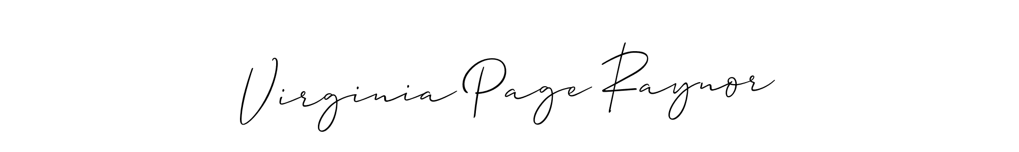 How to make Virginia Page Raynor name signature. Use Allison_Script style for creating short signs online. This is the latest handwritten sign. Virginia Page Raynor signature style 2 images and pictures png