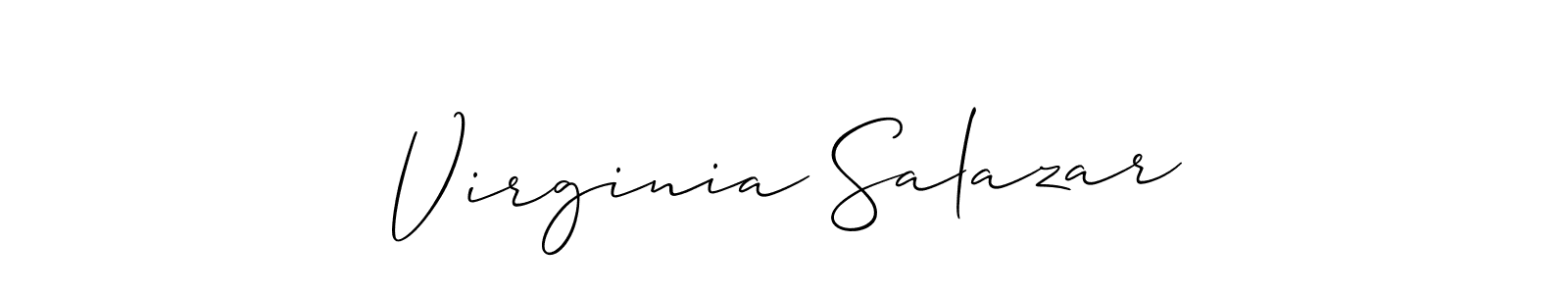 You should practise on your own different ways (Allison_Script) to write your name (Virginia Salazar) in signature. don't let someone else do it for you. Virginia Salazar signature style 2 images and pictures png