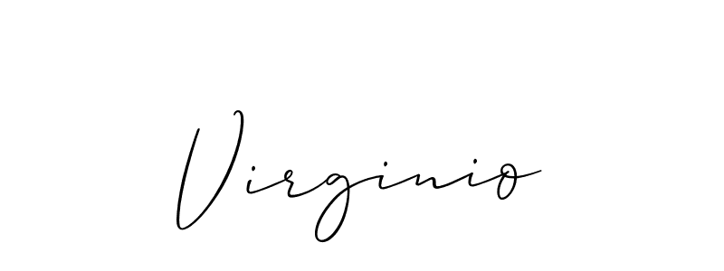 Use a signature maker to create a handwritten signature online. With this signature software, you can design (Allison_Script) your own signature for name Virginio. Virginio signature style 2 images and pictures png