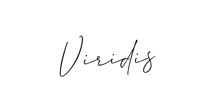 Make a beautiful signature design for name Viridis. With this signature (Allison_Script) style, you can create a handwritten signature for free. Viridis signature style 2 images and pictures png