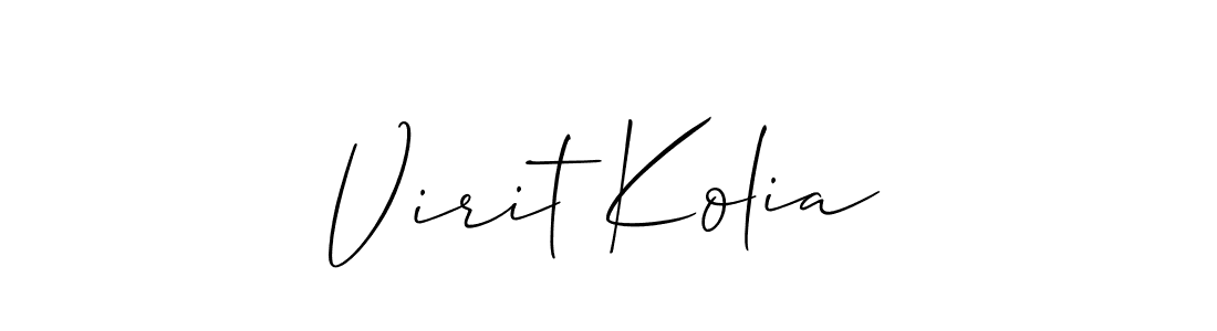 Also we have Virit Kolia name is the best signature style. Create professional handwritten signature collection using Allison_Script autograph style. Virit Kolia signature style 2 images and pictures png