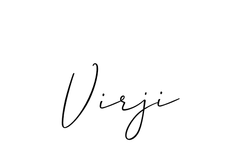 How to Draw Virji signature style? Allison_Script is a latest design signature styles for name Virji. Virji signature style 2 images and pictures png