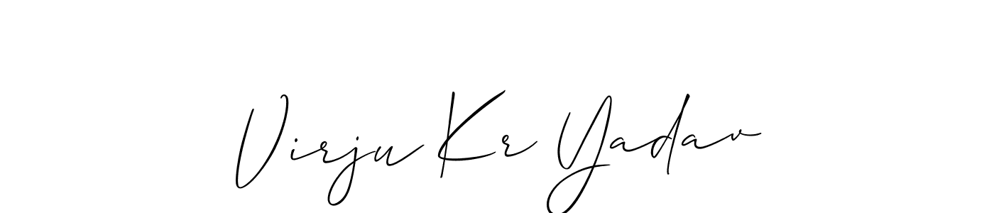 You should practise on your own different ways (Allison_Script) to write your name (Virju Kr Yadav) in signature. don't let someone else do it for you. Virju Kr Yadav signature style 2 images and pictures png