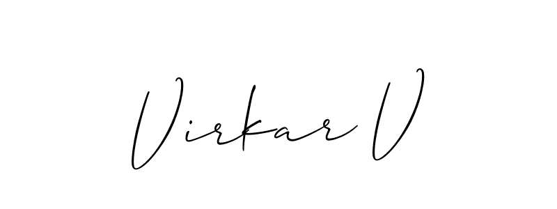 You can use this online signature creator to create a handwritten signature for the name Virkar V. This is the best online autograph maker. Virkar V signature style 2 images and pictures png