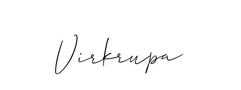 Use a signature maker to create a handwritten signature online. With this signature software, you can design (Allison_Script) your own signature for name Virkrupa. Virkrupa signature style 2 images and pictures png