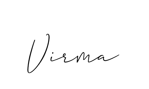 The best way (Allison_Script) to make a short signature is to pick only two or three words in your name. The name Virma include a total of six letters. For converting this name. Virma signature style 2 images and pictures png