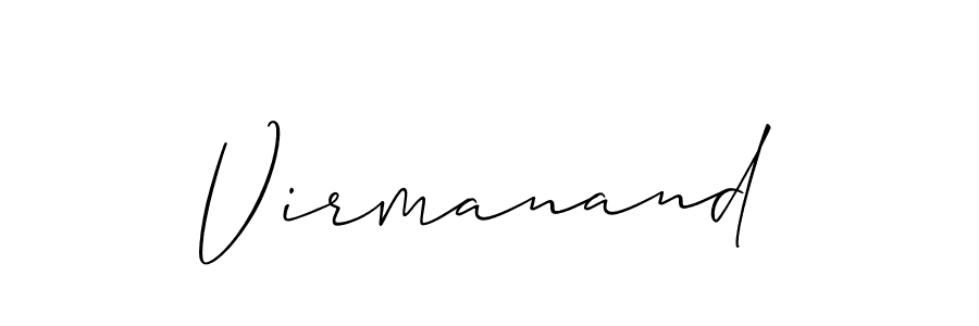 Use a signature maker to create a handwritten signature online. With this signature software, you can design (Allison_Script) your own signature for name Virmanand. Virmanand signature style 2 images and pictures png