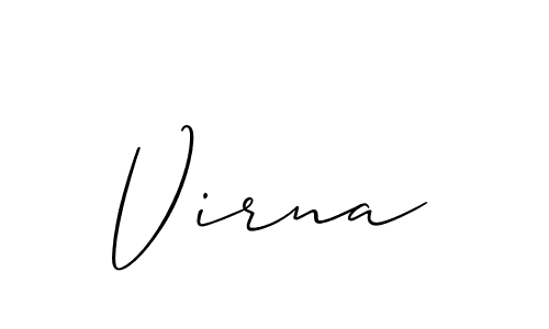 How to make Virna name signature. Use Allison_Script style for creating short signs online. This is the latest handwritten sign. Virna signature style 2 images and pictures png