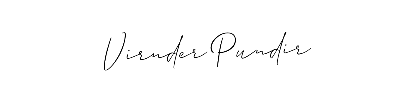 Make a short Virnder Pundir signature style. Manage your documents anywhere anytime using Allison_Script. Create and add eSignatures, submit forms, share and send files easily. Virnder Pundir signature style 2 images and pictures png