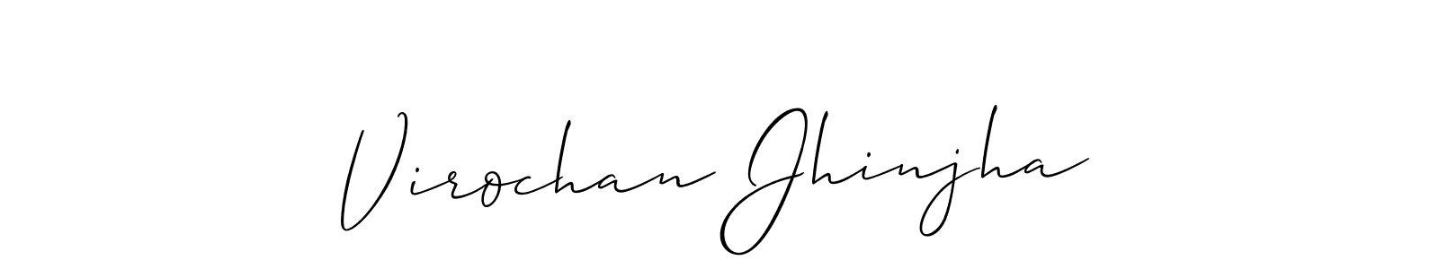 Use a signature maker to create a handwritten signature online. With this signature software, you can design (Allison_Script) your own signature for name Virochan Jhinjha. Virochan Jhinjha signature style 2 images and pictures png