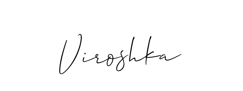 Use a signature maker to create a handwritten signature online. With this signature software, you can design (Allison_Script) your own signature for name Viroshka. Viroshka signature style 2 images and pictures png