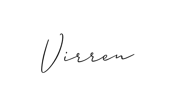 How to make Virren name signature. Use Allison_Script style for creating short signs online. This is the latest handwritten sign. Virren signature style 2 images and pictures png