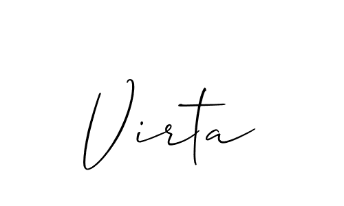 Design your own signature with our free online signature maker. With this signature software, you can create a handwritten (Allison_Script) signature for name Virta. Virta signature style 2 images and pictures png