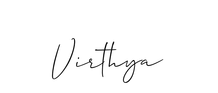 Allison_Script is a professional signature style that is perfect for those who want to add a touch of class to their signature. It is also a great choice for those who want to make their signature more unique. Get Virthya name to fancy signature for free. Virthya signature style 2 images and pictures png