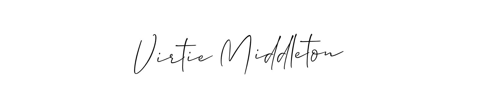 It looks lik you need a new signature style for name Virtie Middleton. Design unique handwritten (Allison_Script) signature with our free signature maker in just a few clicks. Virtie Middleton signature style 2 images and pictures png