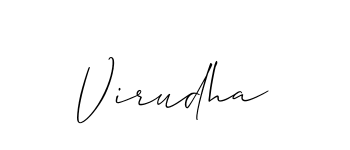 Use a signature maker to create a handwritten signature online. With this signature software, you can design (Allison_Script) your own signature for name Virudha. Virudha signature style 2 images and pictures png