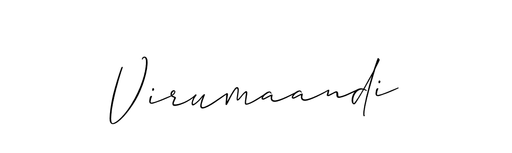 The best way (Allison_Script) to make a short signature is to pick only two or three words in your name. The name Virumaandi include a total of six letters. For converting this name. Virumaandi signature style 2 images and pictures png