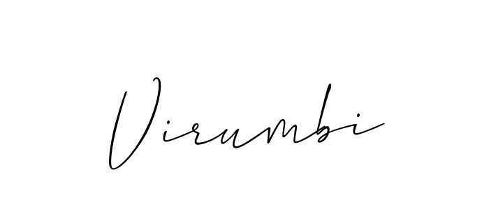 Use a signature maker to create a handwritten signature online. With this signature software, you can design (Allison_Script) your own signature for name Virumbi. Virumbi signature style 2 images and pictures png