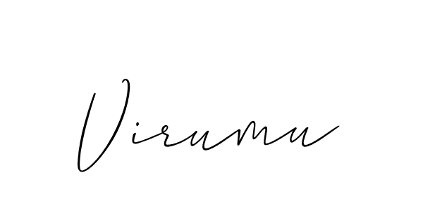How to make Virumu name signature. Use Allison_Script style for creating short signs online. This is the latest handwritten sign. Virumu signature style 2 images and pictures png