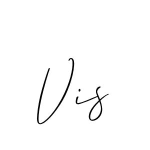 Make a beautiful signature design for name Vis. With this signature (Allison_Script) style, you can create a handwritten signature for free. Vis signature style 2 images and pictures png