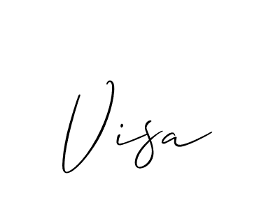 Use a signature maker to create a handwritten signature online. With this signature software, you can design (Allison_Script) your own signature for name Visa. Visa signature style 2 images and pictures png