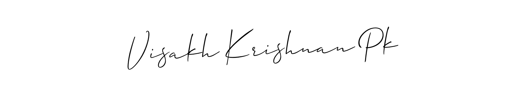You can use this online signature creator to create a handwritten signature for the name Visakh Krishnan Pk. This is the best online autograph maker. Visakh Krishnan Pk signature style 2 images and pictures png