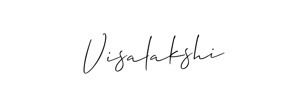 Create a beautiful signature design for name Visalakshi. With this signature (Allison_Script) fonts, you can make a handwritten signature for free. Visalakshi signature style 2 images and pictures png