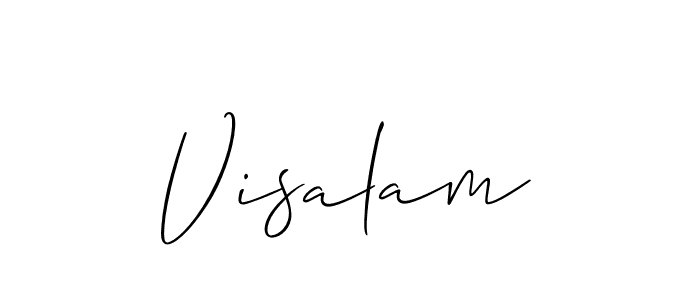 Create a beautiful signature design for name Visalam. With this signature (Allison_Script) fonts, you can make a handwritten signature for free. Visalam signature style 2 images and pictures png