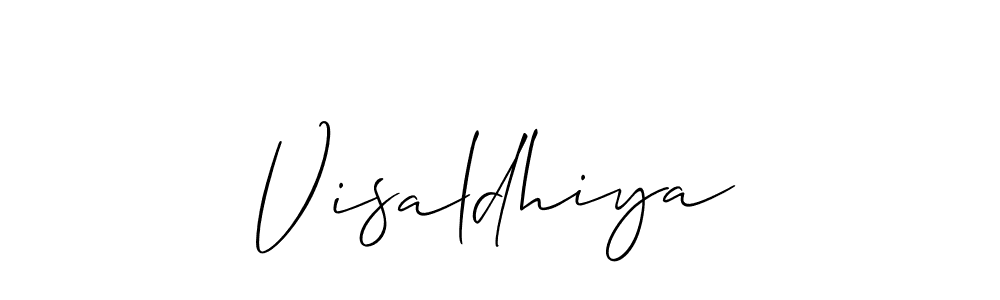 How to Draw Visaldhiya signature style? Allison_Script is a latest design signature styles for name Visaldhiya. Visaldhiya signature style 2 images and pictures png