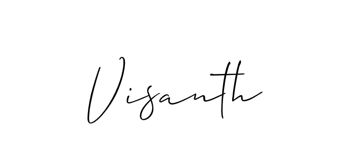 How to make Visanth name signature. Use Allison_Script style for creating short signs online. This is the latest handwritten sign. Visanth signature style 2 images and pictures png