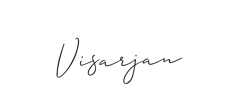 How to make Visarjan signature? Allison_Script is a professional autograph style. Create handwritten signature for Visarjan name. Visarjan signature style 2 images and pictures png