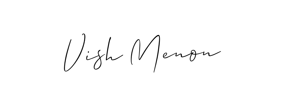 How to Draw Vish Menon signature style? Allison_Script is a latest design signature styles for name Vish Menon. Vish Menon signature style 2 images and pictures png