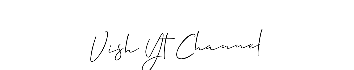 How to make Vish Yt Channel name signature. Use Allison_Script style for creating short signs online. This is the latest handwritten sign. Vish Yt Channel signature style 2 images and pictures png
