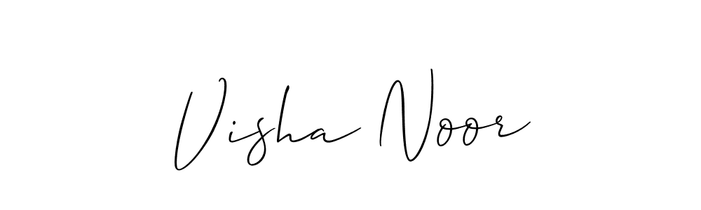 Allison_Script is a professional signature style that is perfect for those who want to add a touch of class to their signature. It is also a great choice for those who want to make their signature more unique. Get Visha Noor name to fancy signature for free. Visha Noor signature style 2 images and pictures png