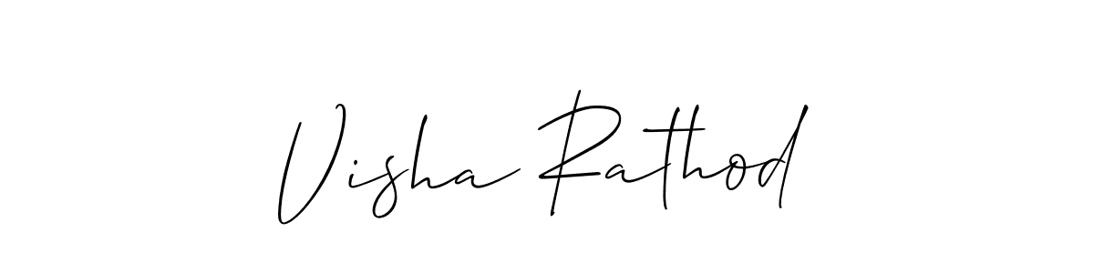 Similarly Allison_Script is the best handwritten signature design. Signature creator online .You can use it as an online autograph creator for name Visha Rathod. Visha Rathod signature style 2 images and pictures png