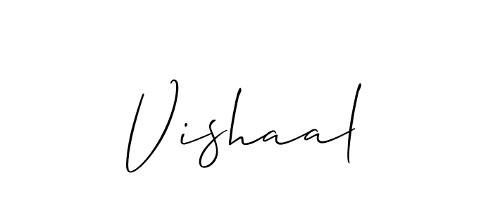 Also we have Vishaal name is the best signature style. Create professional handwritten signature collection using Allison_Script autograph style. Vishaal signature style 2 images and pictures png