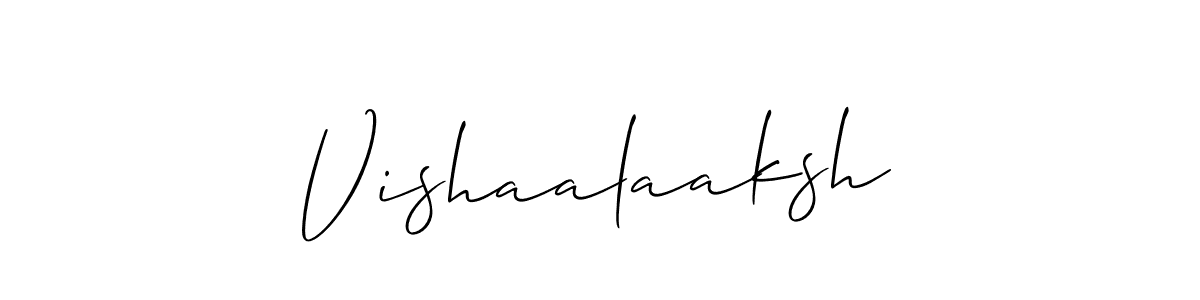 Use a signature maker to create a handwritten signature online. With this signature software, you can design (Allison_Script) your own signature for name Vishaalaaksh. Vishaalaaksh signature style 2 images and pictures png