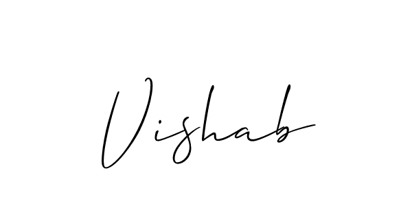 if you are searching for the best signature style for your name Vishab. so please give up your signature search. here we have designed multiple signature styles  using Allison_Script. Vishab signature style 2 images and pictures png