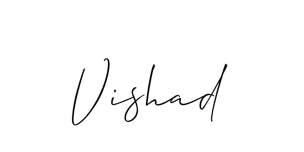 Also we have Vishad name is the best signature style. Create professional handwritten signature collection using Allison_Script autograph style. Vishad signature style 2 images and pictures png