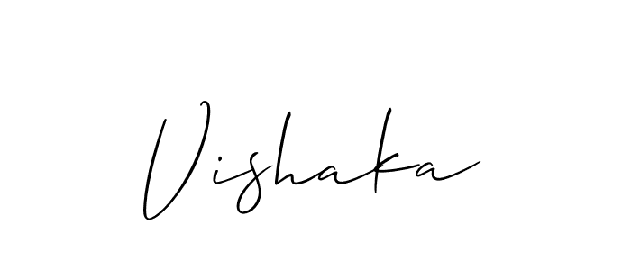 Similarly Allison_Script is the best handwritten signature design. Signature creator online .You can use it as an online autograph creator for name Vishaka. Vishaka signature style 2 images and pictures png