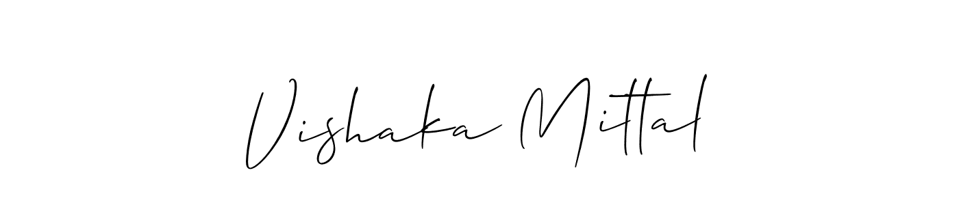Use a signature maker to create a handwritten signature online. With this signature software, you can design (Allison_Script) your own signature for name Vishaka Mittal. Vishaka Mittal signature style 2 images and pictures png