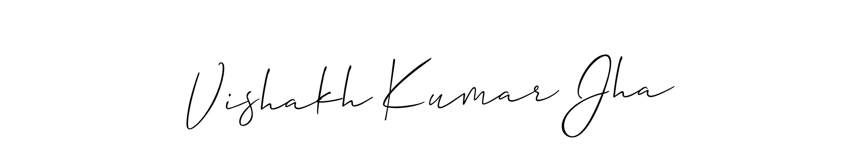 Make a beautiful signature design for name Vishakh Kumar Jha. With this signature (Allison_Script) style, you can create a handwritten signature for free. Vishakh Kumar Jha signature style 2 images and pictures png