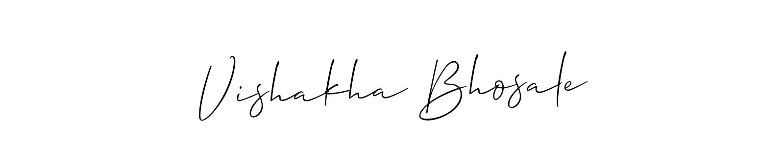 How to make Vishakha Bhosale name signature. Use Allison_Script style for creating short signs online. This is the latest handwritten sign. Vishakha Bhosale signature style 2 images and pictures png