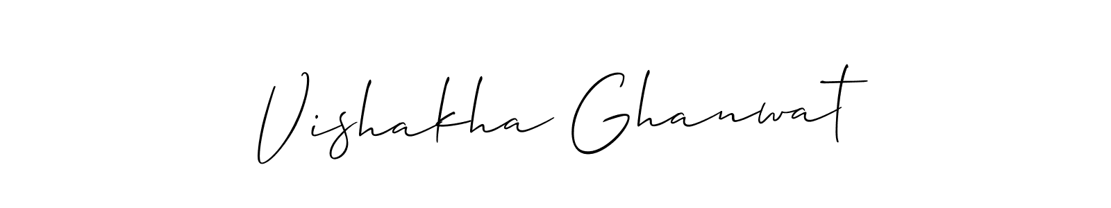 It looks lik you need a new signature style for name Vishakha Ghanwat. Design unique handwritten (Allison_Script) signature with our free signature maker in just a few clicks. Vishakha Ghanwat signature style 2 images and pictures png