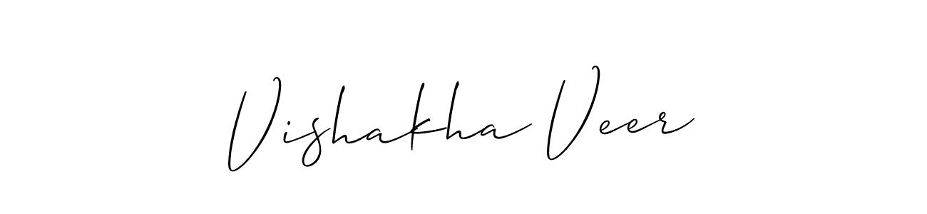 Make a beautiful signature design for name Vishakha Veer. With this signature (Allison_Script) style, you can create a handwritten signature for free. Vishakha Veer signature style 2 images and pictures png