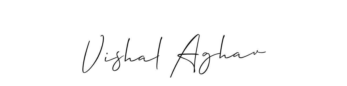 Use a signature maker to create a handwritten signature online. With this signature software, you can design (Allison_Script) your own signature for name Vishal Aghav. Vishal Aghav signature style 2 images and pictures png