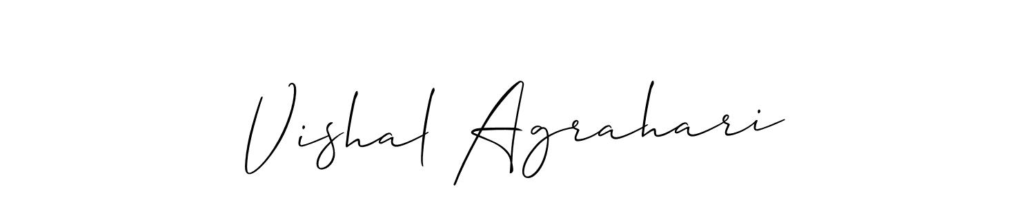 Create a beautiful signature design for name Vishal Agrahari. With this signature (Allison_Script) fonts, you can make a handwritten signature for free. Vishal Agrahari signature style 2 images and pictures png